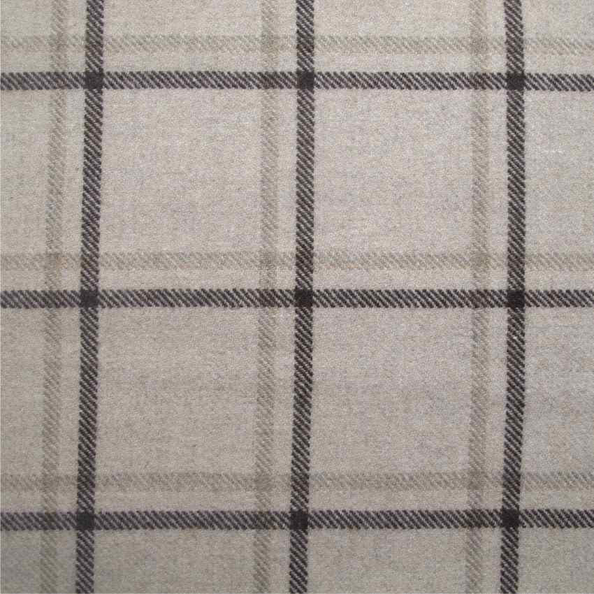 tartan plaid  beige wool curtain and upholstery fabric - Iona Natural Plaid