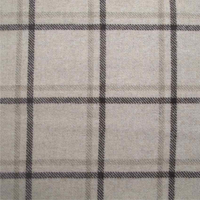 tartan plaid  beige wool curtain and upholstery fabric - Iona Natural Plaid
