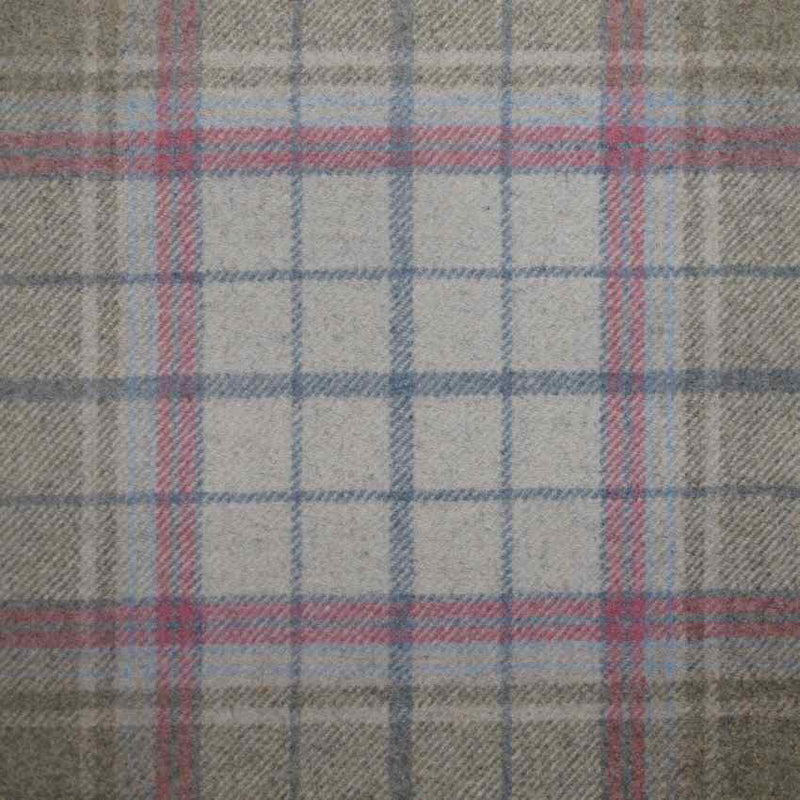 tartan plaid  beige wool curtain and upholstery fabric - Iona Fawn Plaid