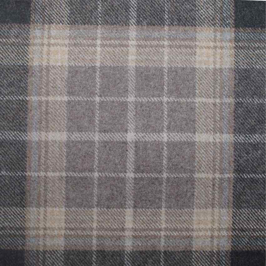 tartan plaid  brown wool curtain and upholstery fabric - Iona Walnut Plaid