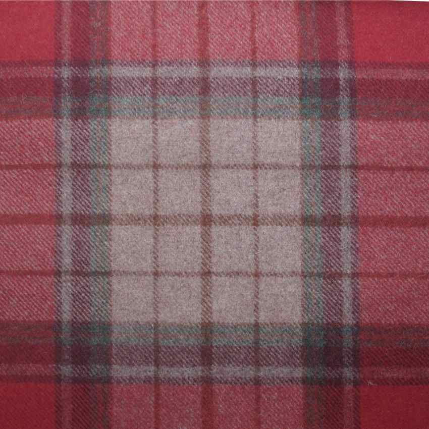 tartan plaid  red wool curtain and upholstery fabric - Iona Berry Plaid