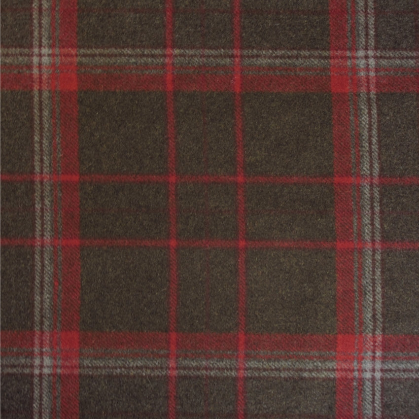 tartan plaid  red wool curtain and upholstery fabric - Iona Redcurrant Plaid