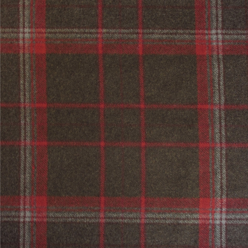 tartan plaid  red wool curtain and upholstery fabric - Iona Redcurrant Plaid