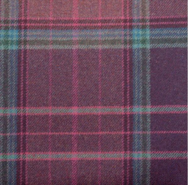 tartan plaid  purple wool curtain and upholstery fabric - Iona Purple Ling Plaid