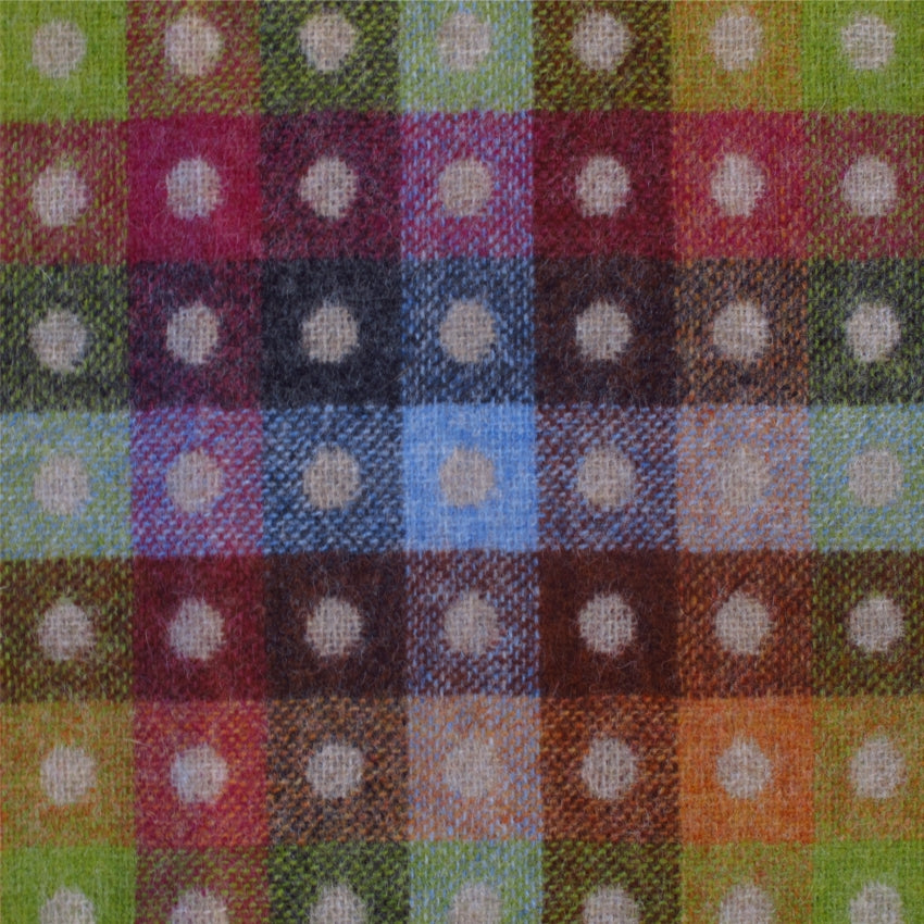 tartan plaid  beige and multicoloured wool curtain and upholstery fabric - Camden Jute Check