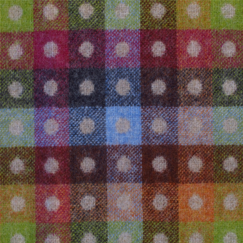 tartan plaid  beige and multicoloured wool curtain and upholstery fabric - Camden Jute Check