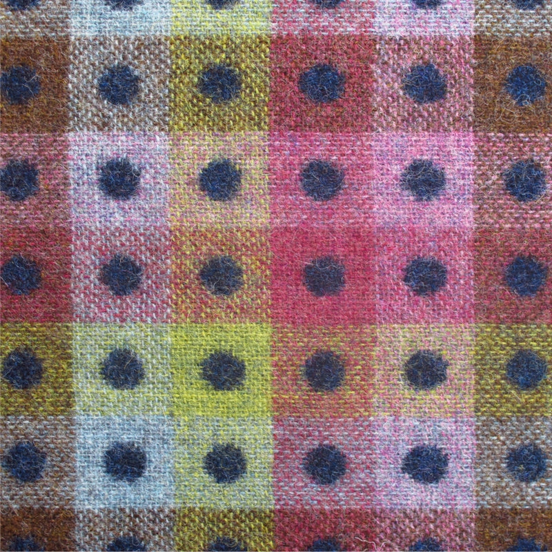 tartan plaid  blue and multicoloured wool curtain and upholstery fabric - Camden Indigo Check