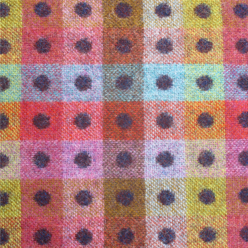 tartan plaid  maroon and multicoloured wool curtain and upholstery fabric - Camden Mulberry Check