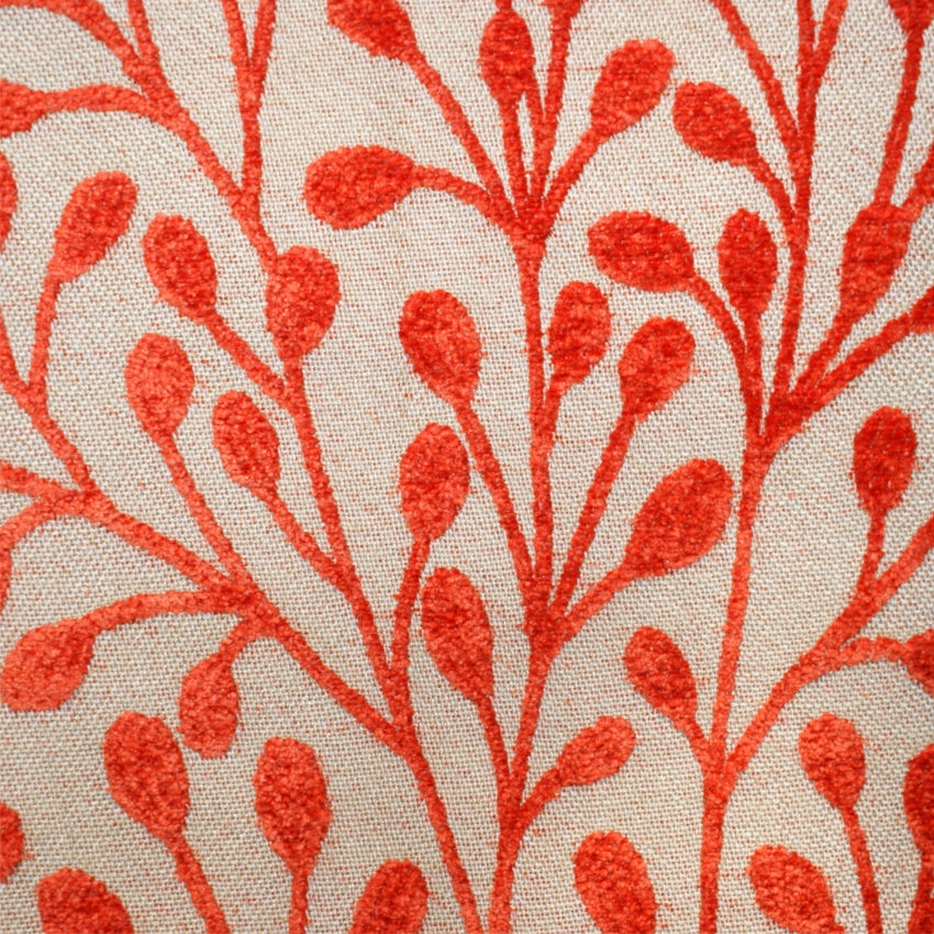 patterned  orange flat-weave curtain and upholstery fabric - Finley Tangerine Pattern