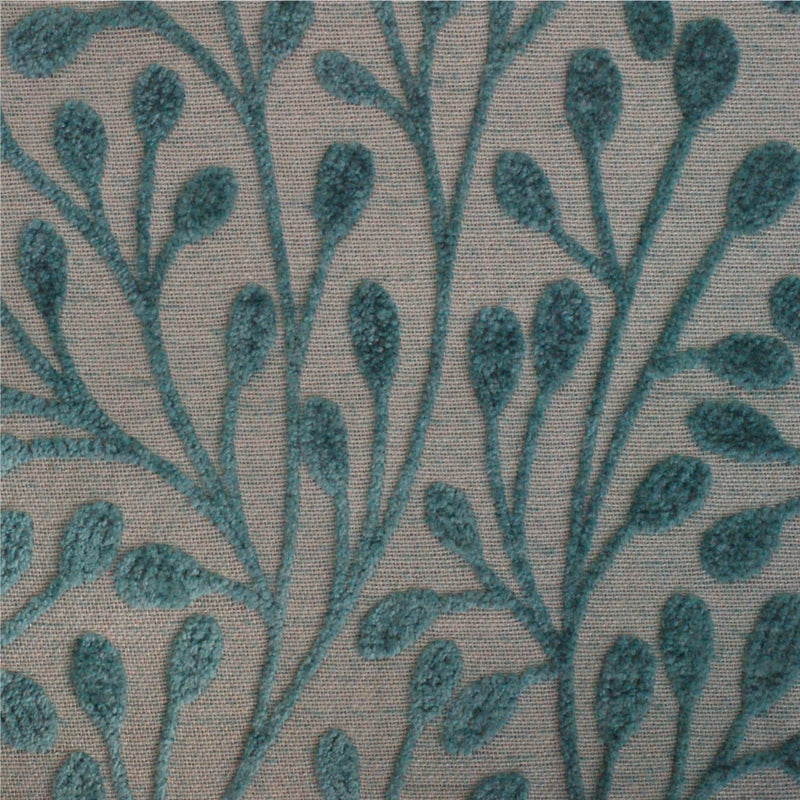 patterned  teal flat-weave curtain and upholstery fabric - Finley Peacock Pattern