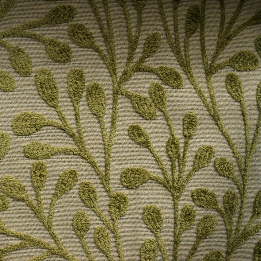 patterned  green flat-weave curtain and upholstery fabric - Finley Pistachio Pattern