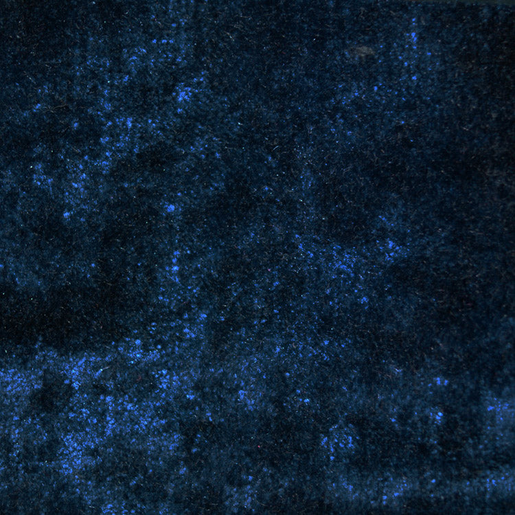 plain  luxurious and hardwearing blue velvet curtain and upholstery fabric - Tabley Irridium Plain