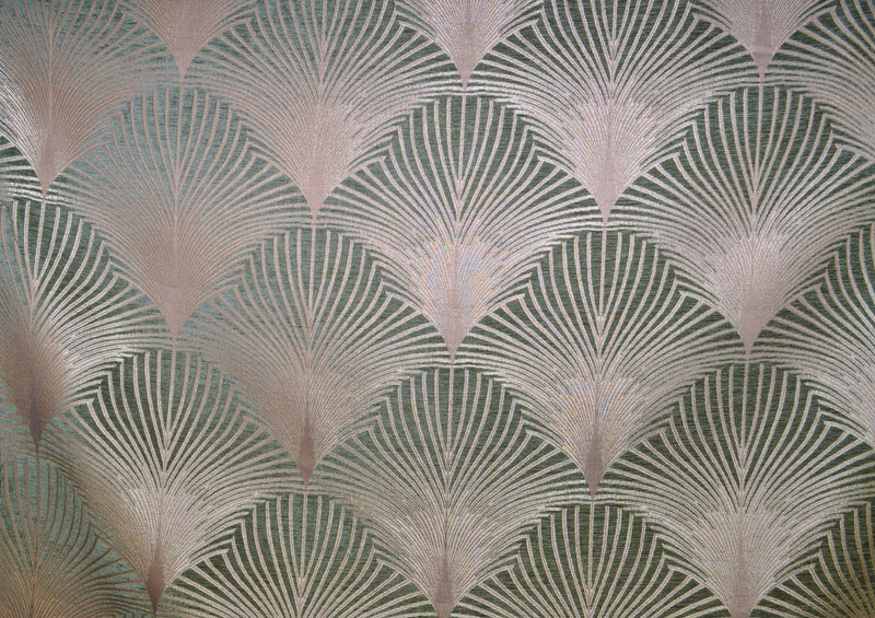 duck egg green and gold art deco curtain upholstery fabric