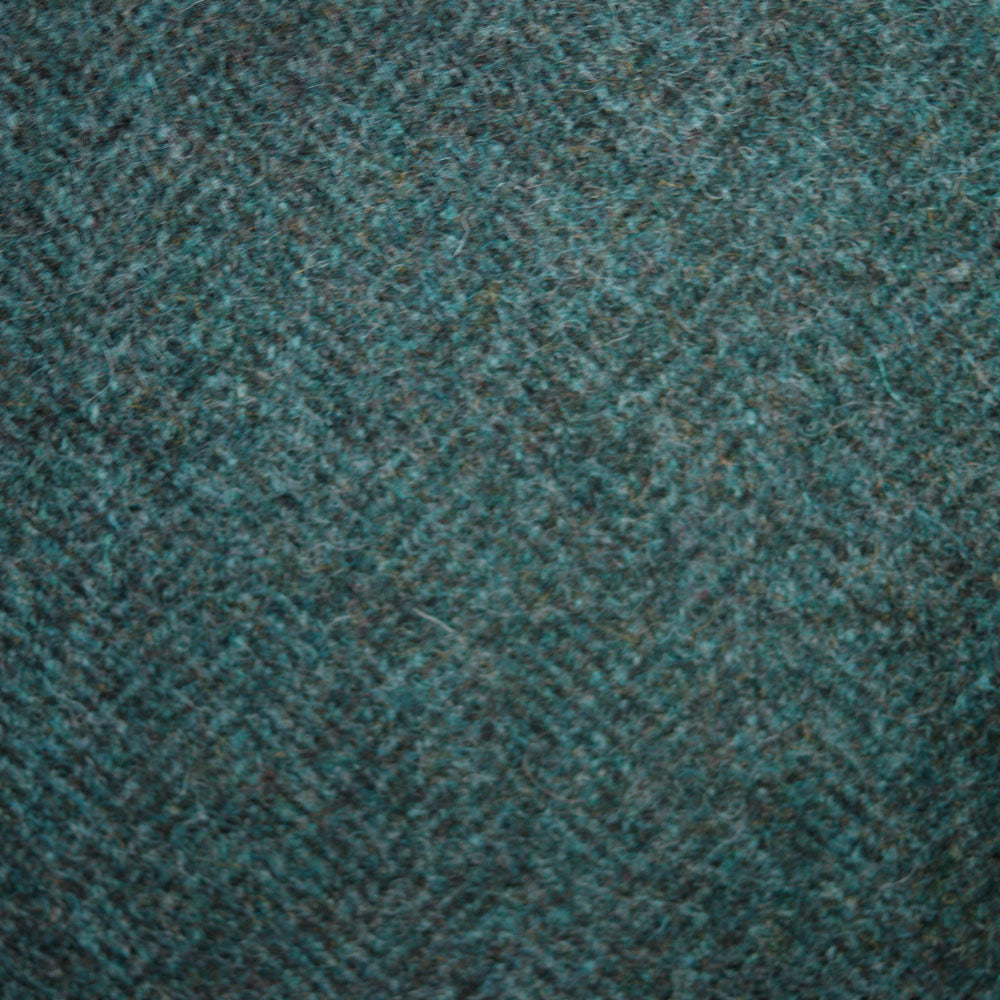 tartan plaid  blue-green wool curtain and upholstery fabric - Iona Sapphire Wool Herringbone