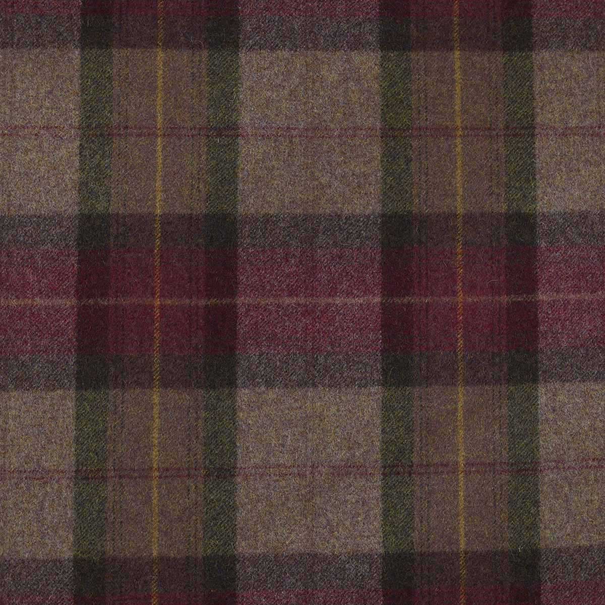 tartan plaid  purple wool curtain and upholstery fabric - Iona Amethyst Wool Plaid
