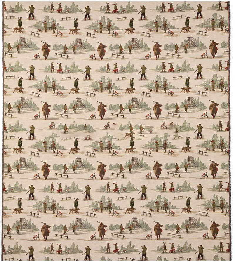 patterned   cotton print curtain and upholstery fabric - Country Life Field Sports Weave