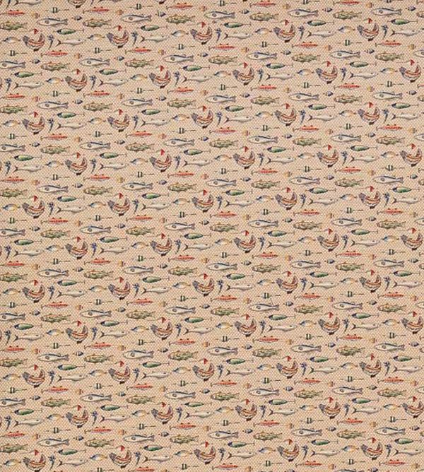 patterned   wool curtain and upholstery fabric - Country Life Fish Weave