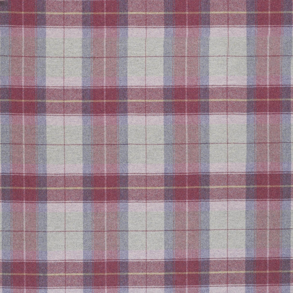 tartan plaid  pink wool curtain and upholstery fabric - Iona Blush Plaid