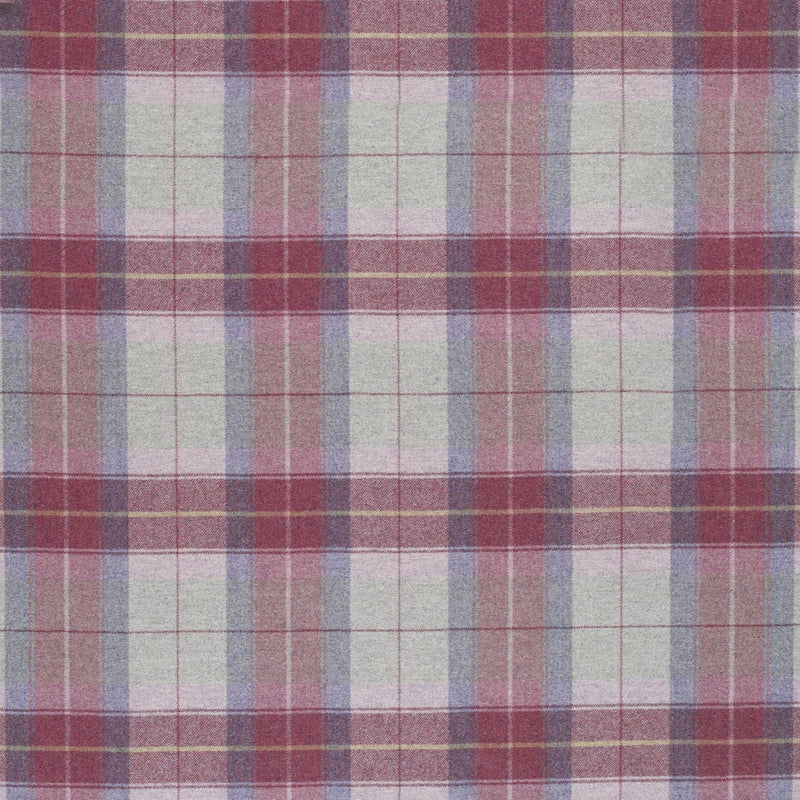 tartan plaid  pink wool curtain and upholstery fabric - Iona Blush Plaid