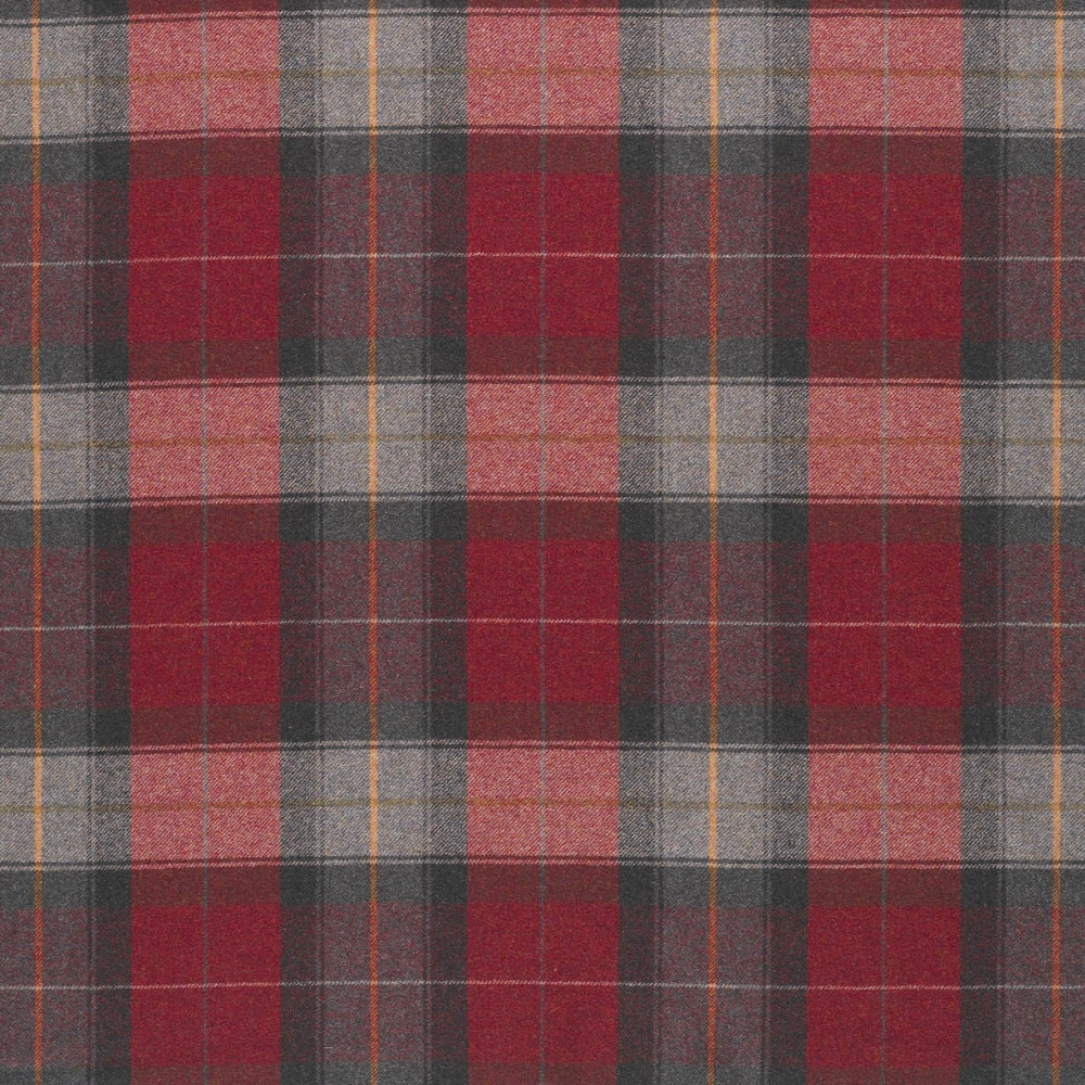 tartan plaid  red wool curtain and upholstery fabric - Iona Claret Plaid