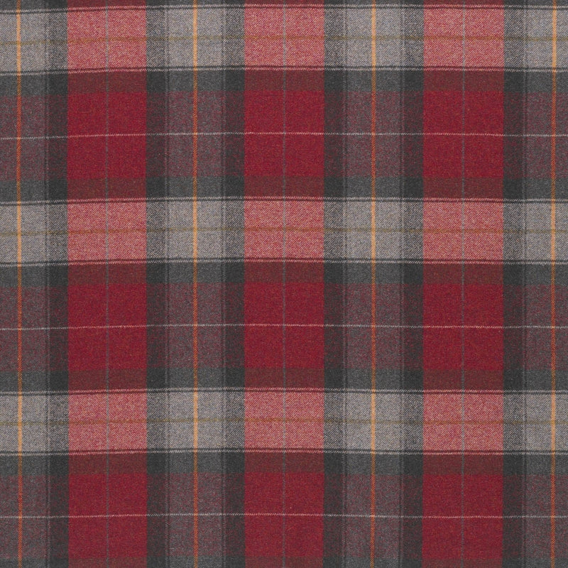 tartan plaid  red wool curtain and upholstery fabric - Iona Claret Plaid