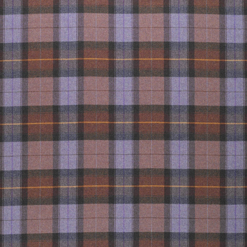 tartan plaid  lilac and brown wool curtain and upholstery fabric - Iona Merlot Plaid