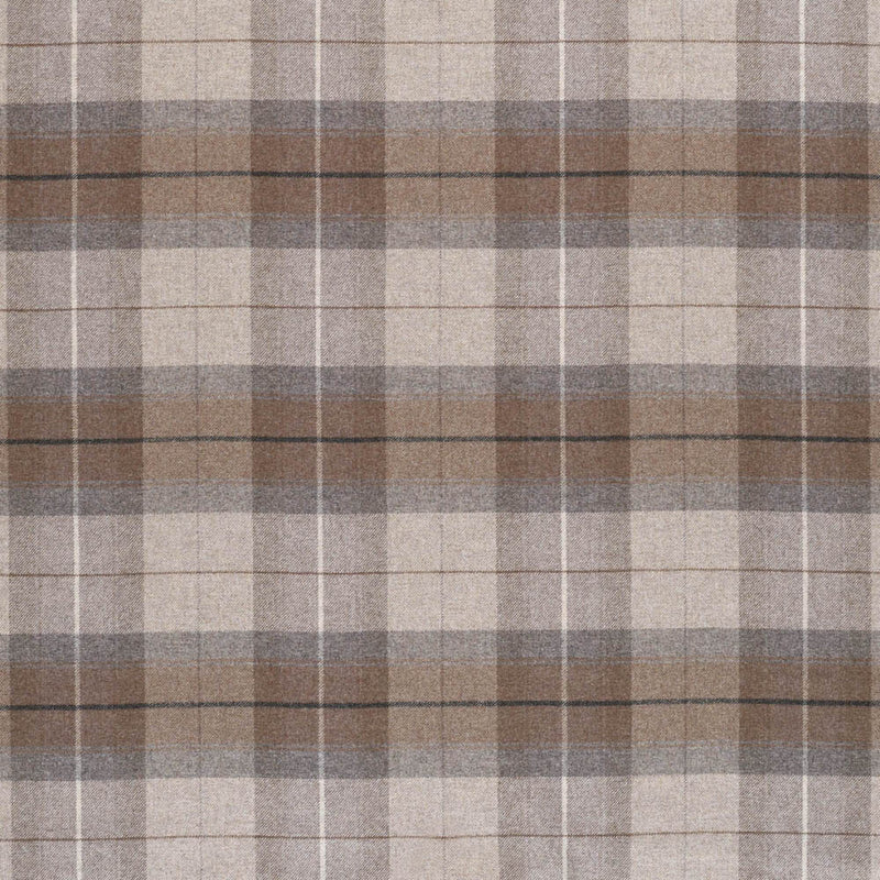 tartan plaid  beige wool curtain and upholstery fabric - Iona Mocha Plaid