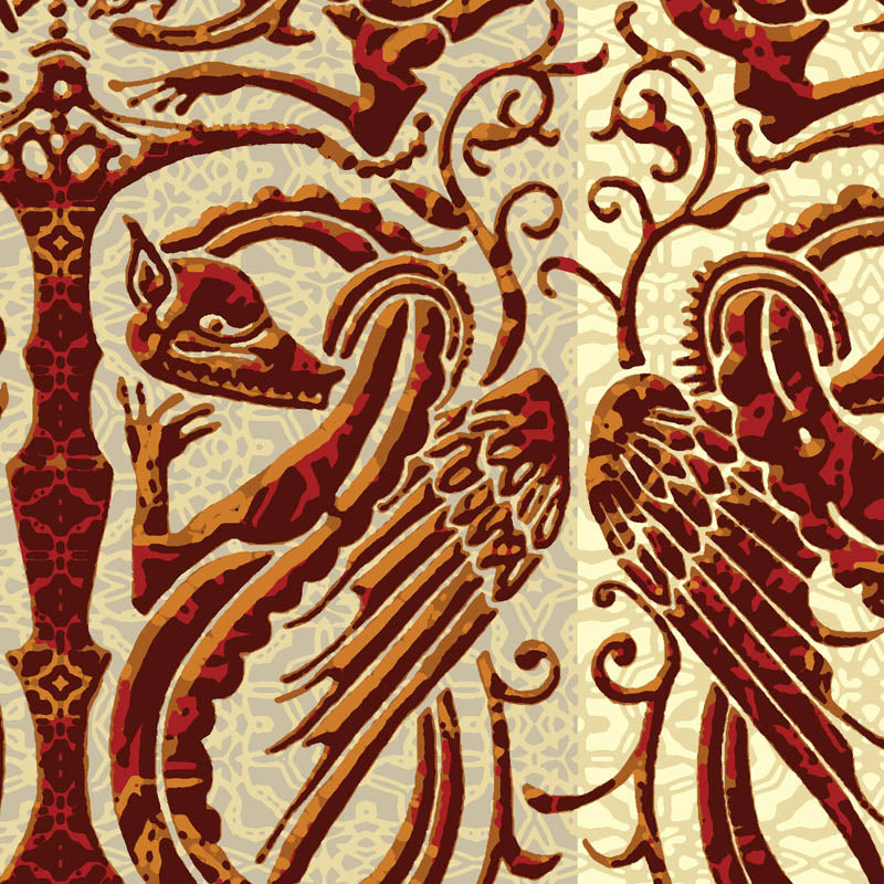 Guinevere Medieval Basilisk (2 tone background) Print