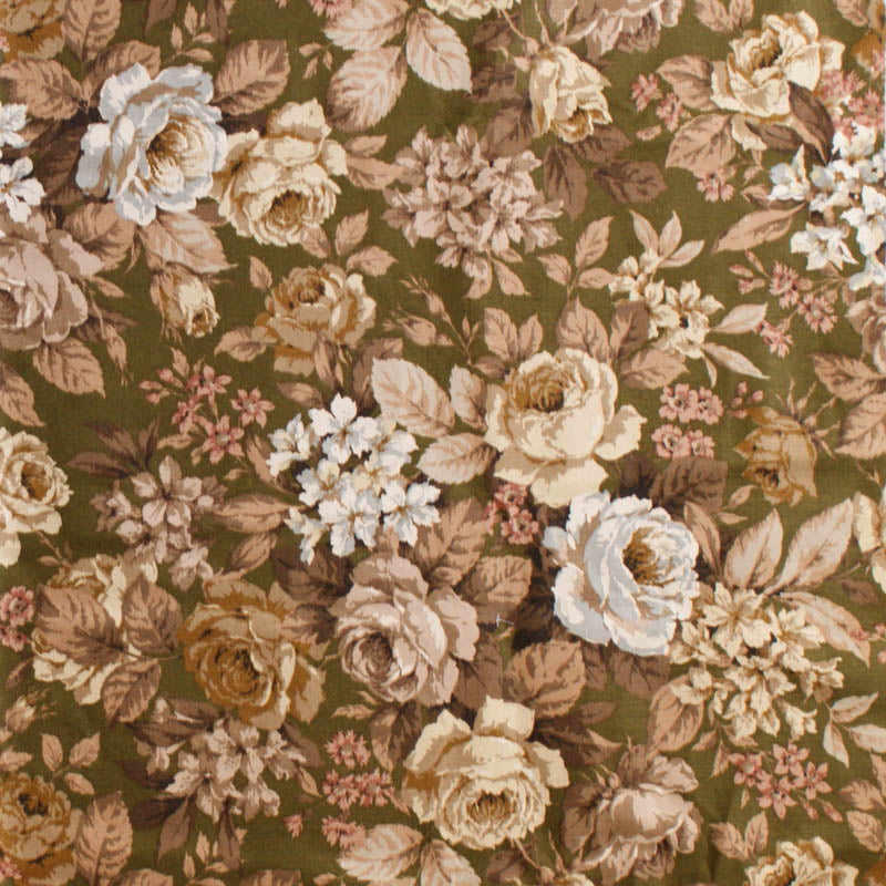 Moygashel  green floral Fabric Textile