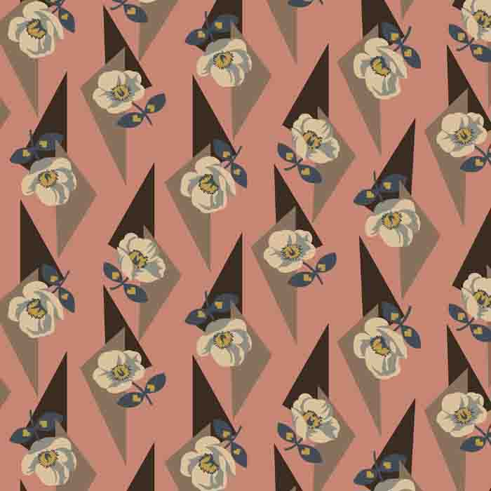 floral art deco textile design