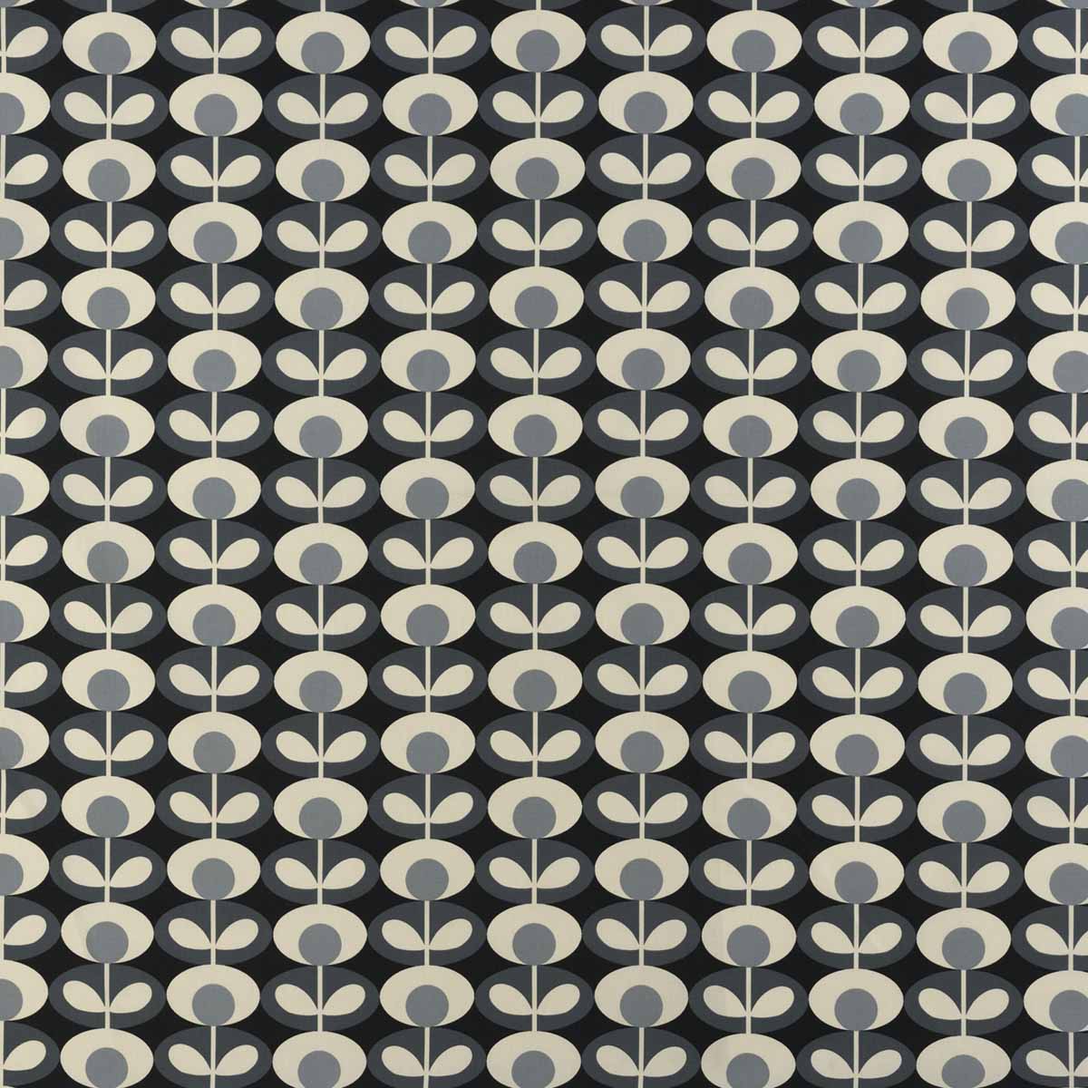 Orla Kiely Oval Flower Cool Grey fabric