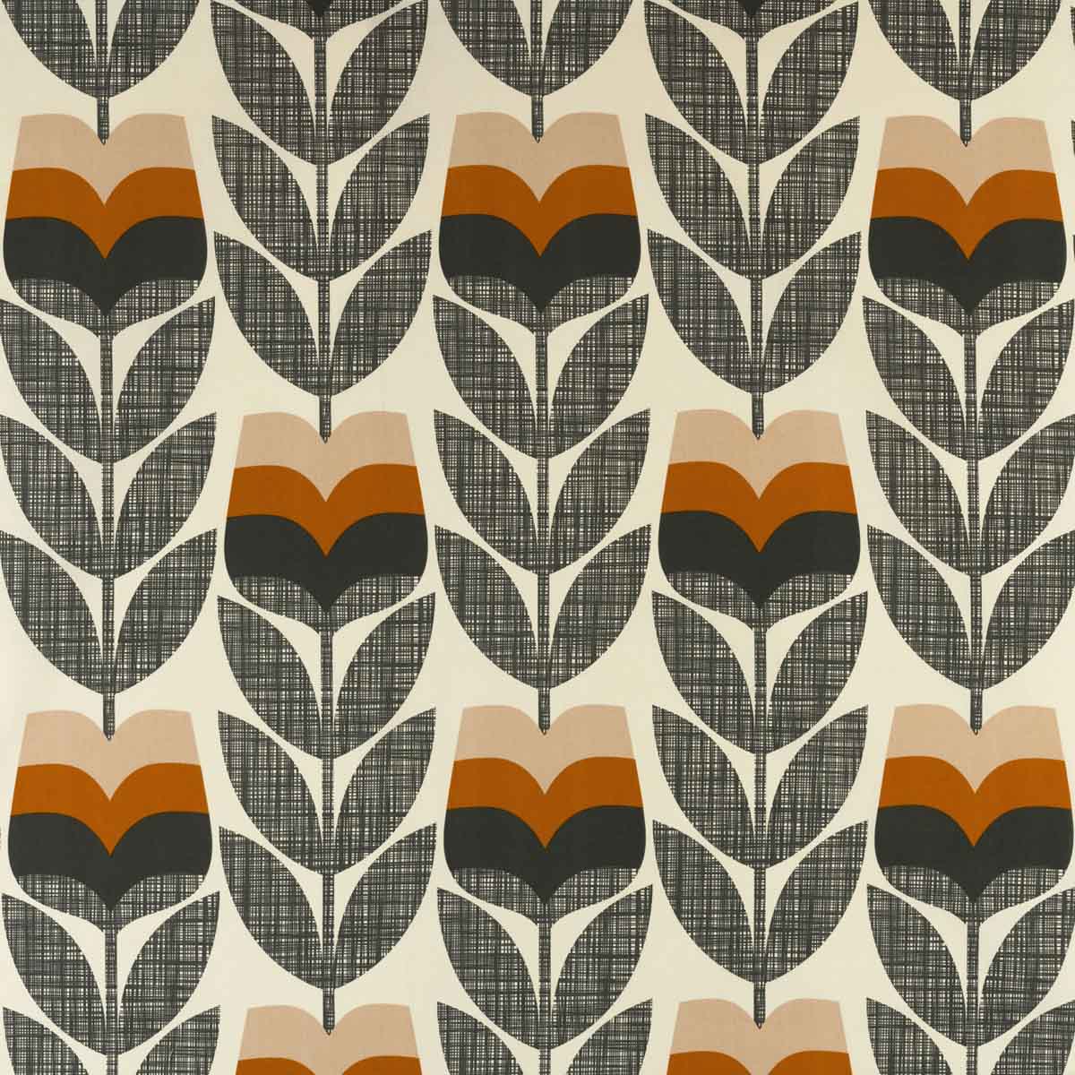 Orla Kiely Rosebud Orange fabric