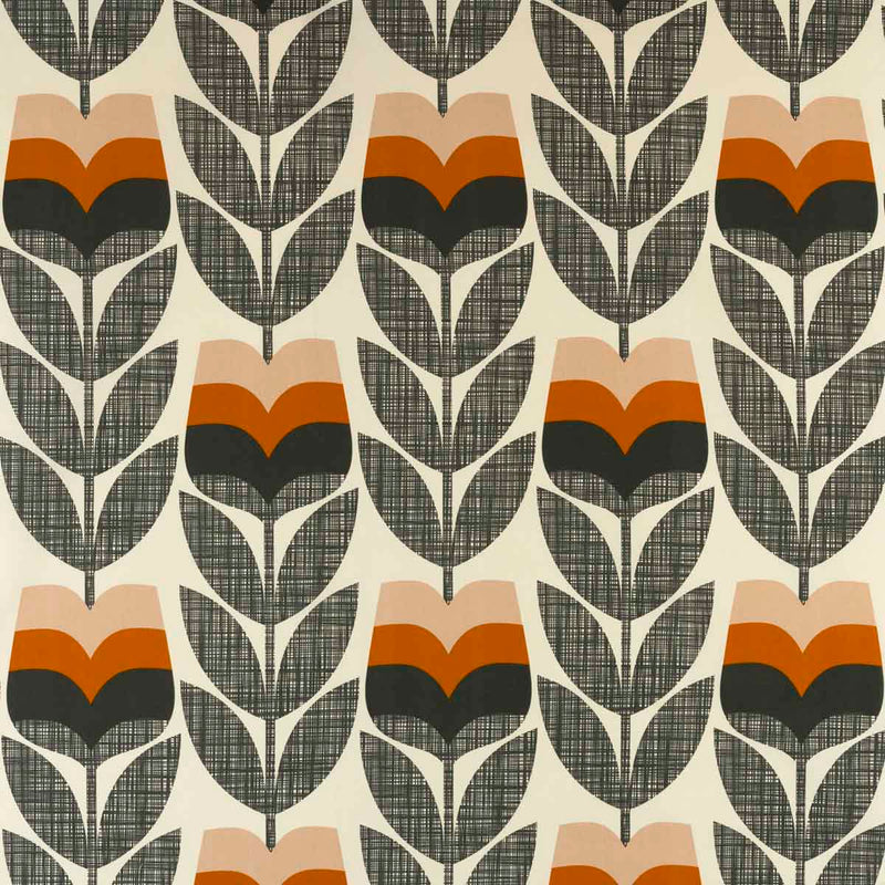 Orla Kiely Rosebud Orange fabric
