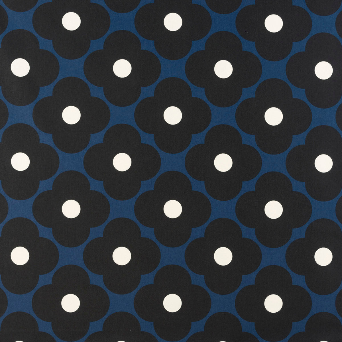 Orla Kiely Spot Flower Dark Marine fabric