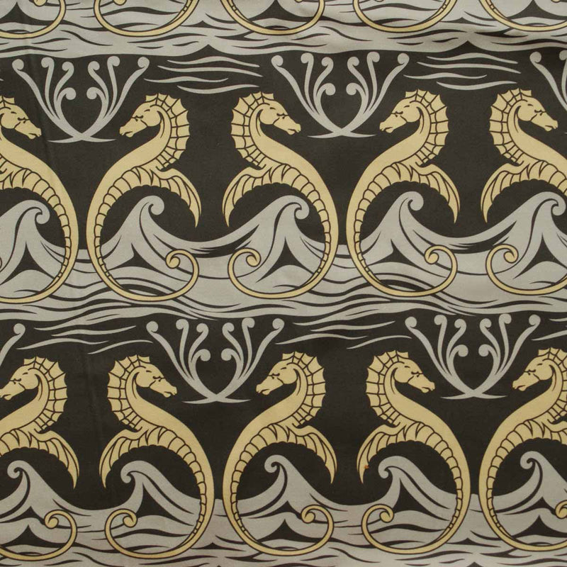 blue and green cotton print fabric, blue and green fabric, arts and crafts blue and green upholstery fabric,  Green Gulls