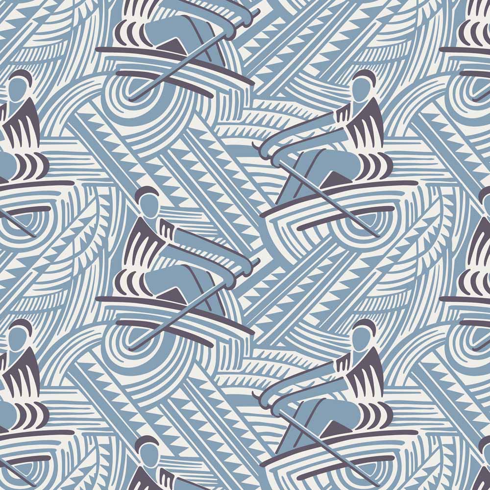 Rowers - A Soviet Deco Textile Design