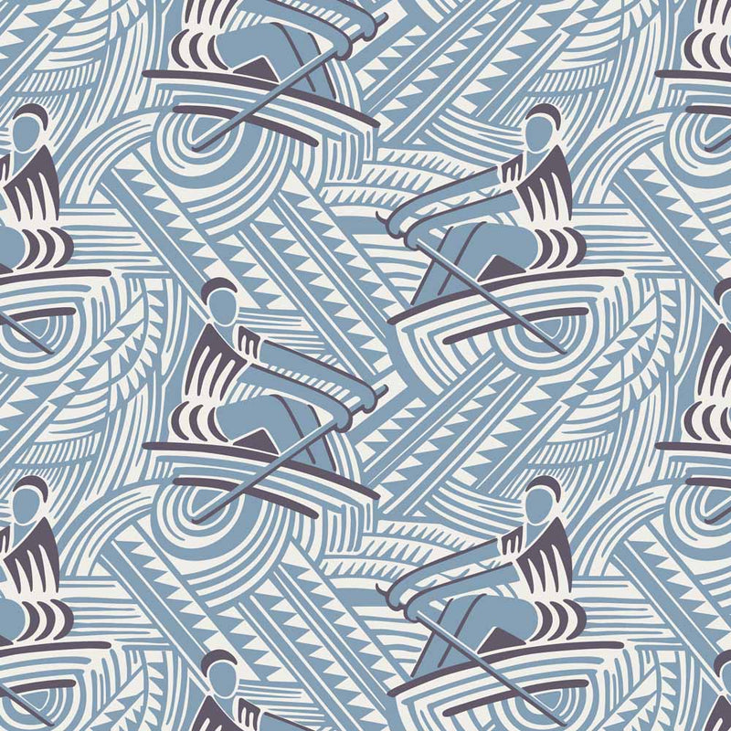 Rowers - A Soviet Deco Textile Design