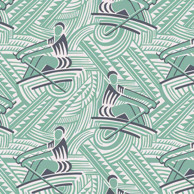 Rowers - A Soviet Deco Textile Design