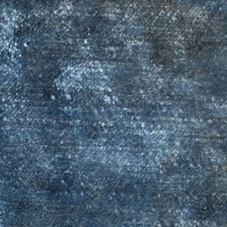 plain  luxurious and hardwearing blue velvet curtain and upholstery fabric - Tabley Sea Blue Plain