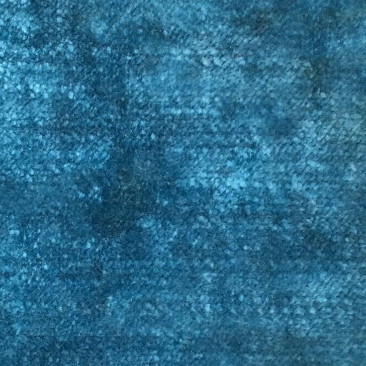 plain  luxurious and hardwearing blue velvet curtain and upholstery fabric - Tabley Paua Plain