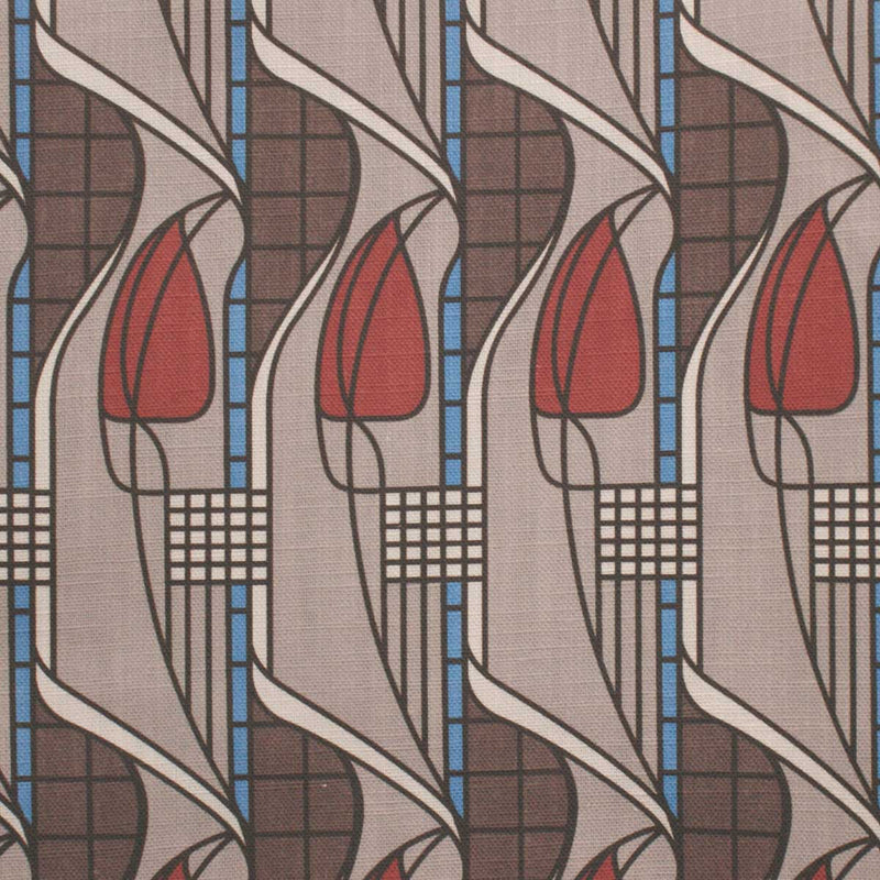 Charles Rennie Mackintosh Tulip and Lattice Fabric