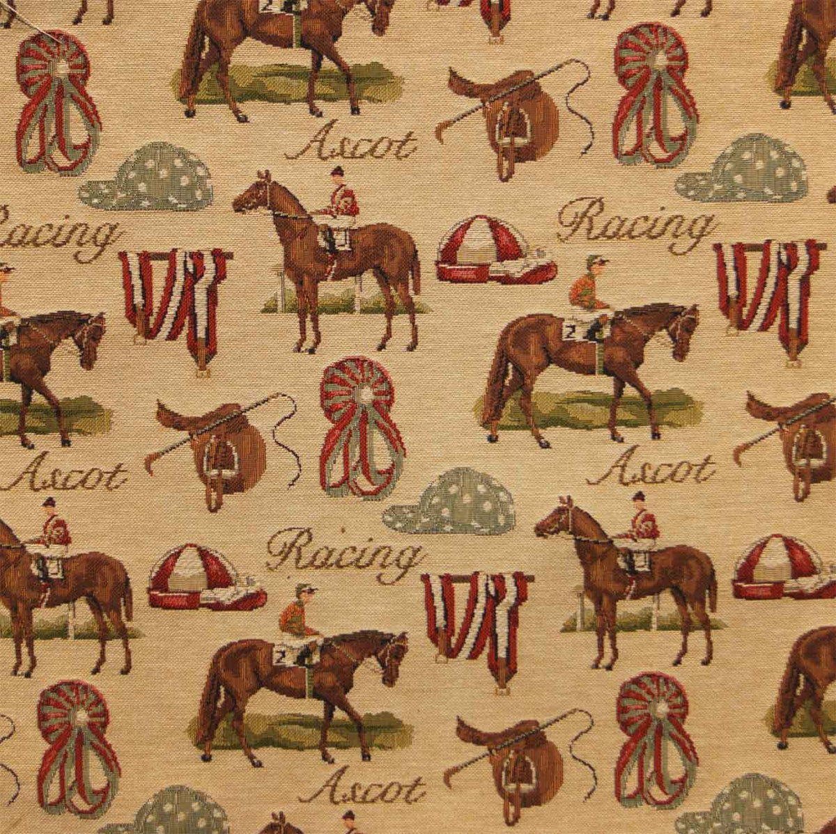 Horse Racing design tapestry fabric for upholstery or furnishings