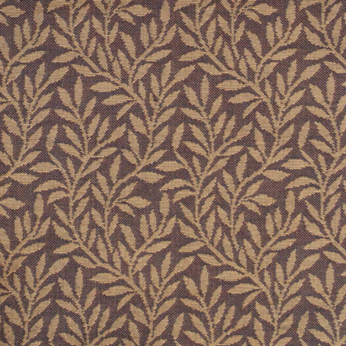 arts and crafts  brown cotton print curtain and upholstery fabric - William Morris Designs Lily Leaves Bronze Tapestry Weave
