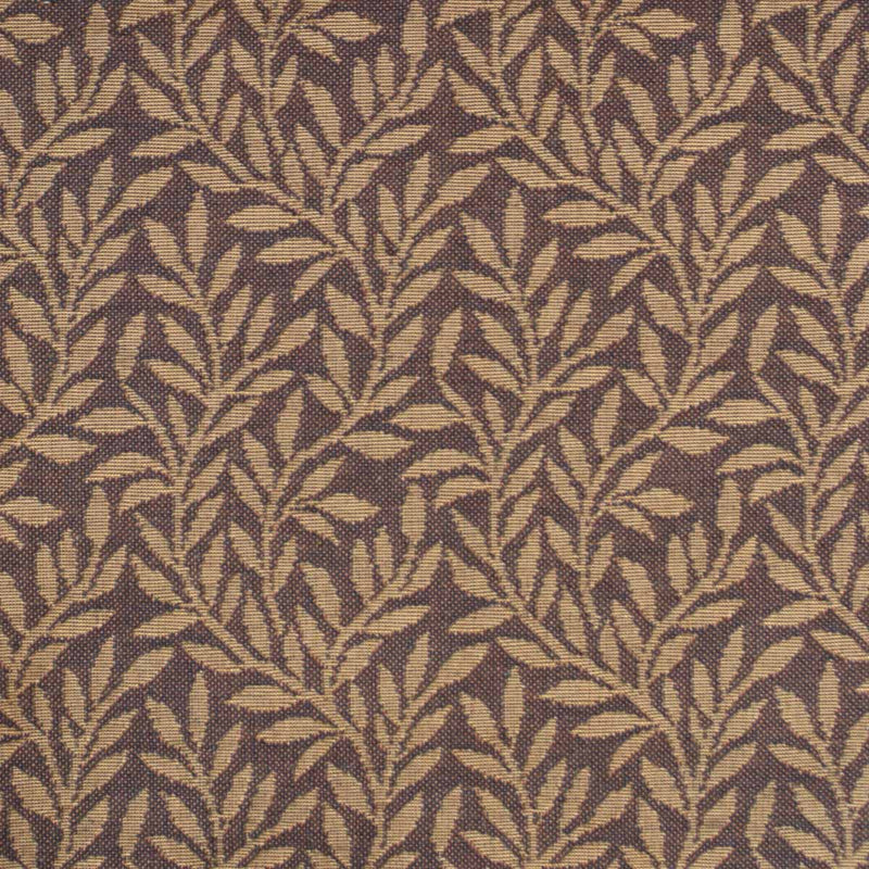 arts and crafts  brown cotton print curtain and upholstery fabric - William Morris Designs Lily Leaves Bronze Tapestry Weave