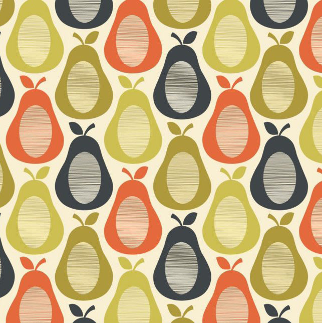 Orla Kiely Scribble Pear Multi fabric
