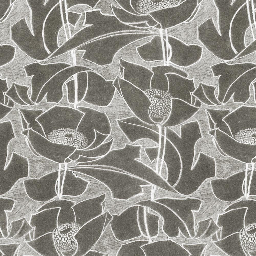 Archibald Knox Designs - Lus y Chadlee (Poppies) Reverse Print