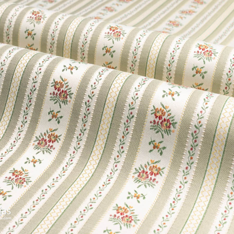 Georgiana Blythe Floral Stripe Green