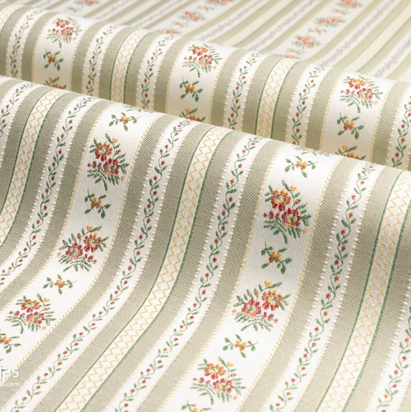 Georgiana Blythe Floral Stripe Green