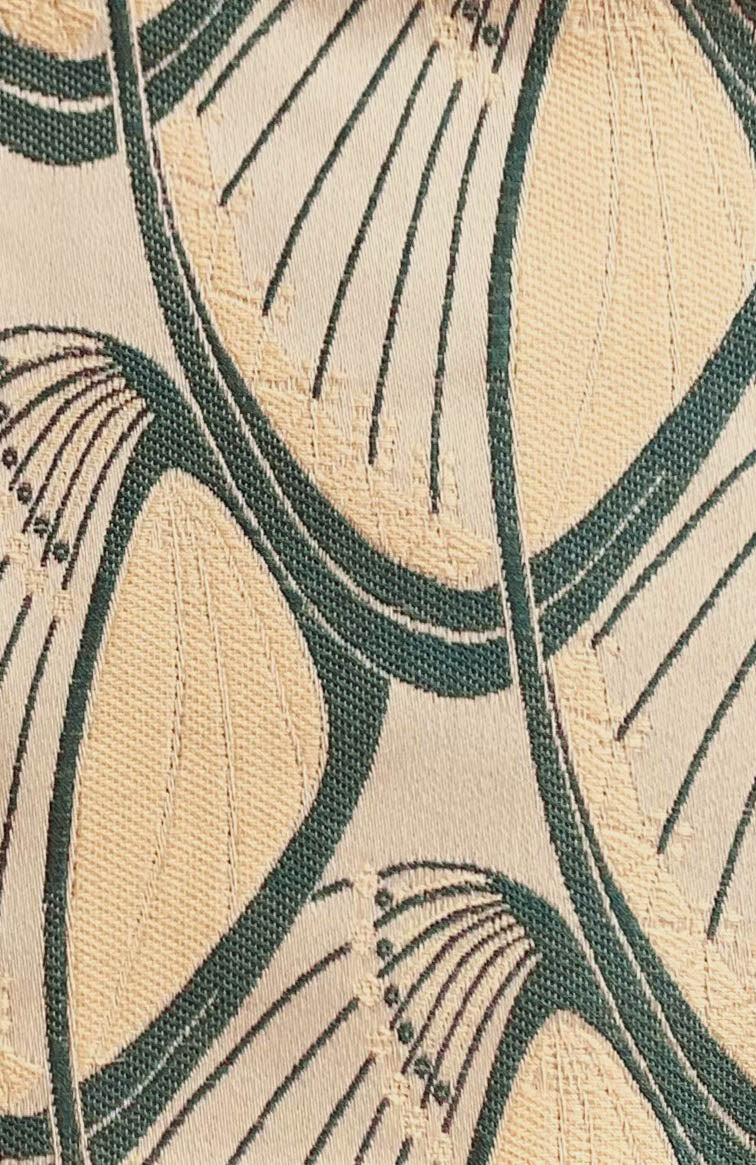 Art Nouveau Oyster Cream and Green