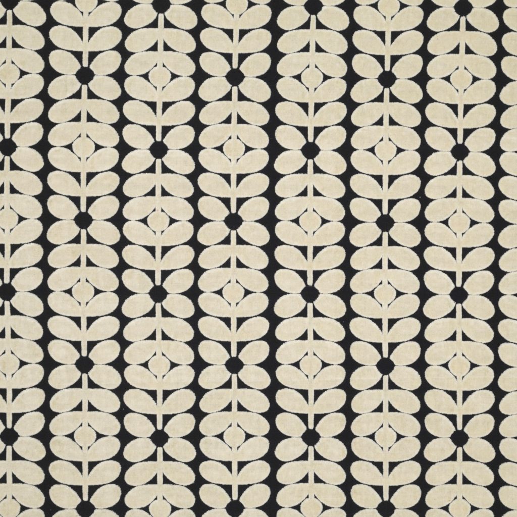 Orla Kiely Velvet Sixties Stem Charcoal Curtain Upholstery Fabric